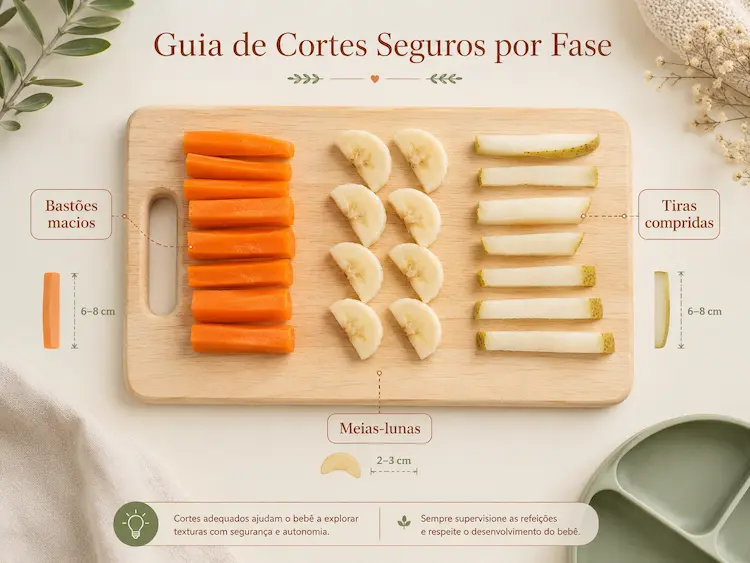 Guia de cortes seguros de frutas e vegetais por fase