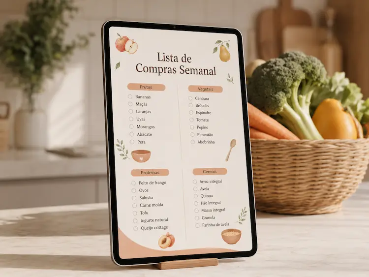 Lista de compras semanal organizada por categoria